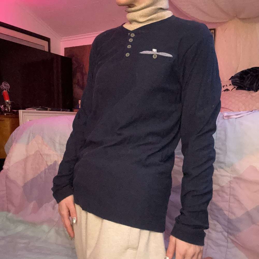 Men's Navy Long Sleeve Shirt